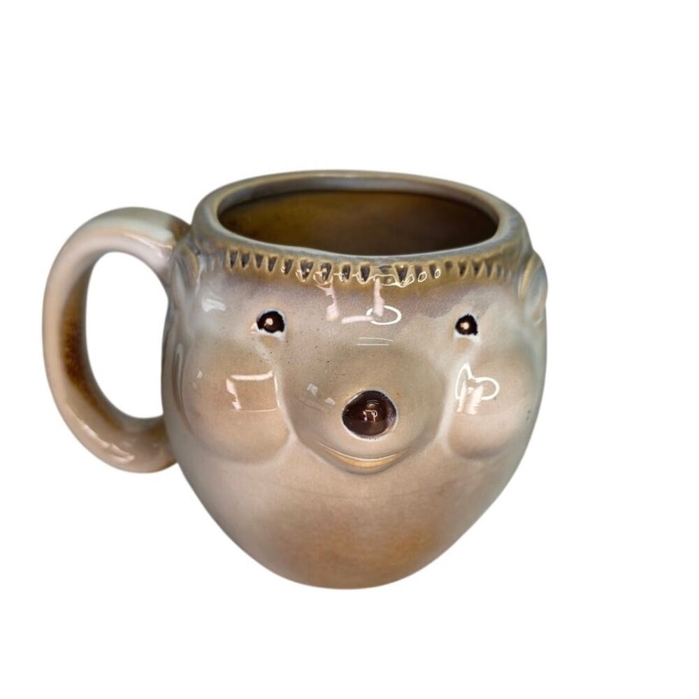 Gibson Home Hedgehog Coffee Mug Ceramic Brown Woodland Animal Cup 18 oz